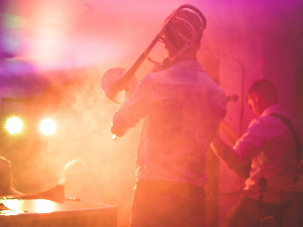 Musiker mit Trompete bei einem Events